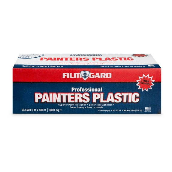 Film-gard 9' X 400' Clear Professional Painter's Plastic Sheeting, 0.35 Mil