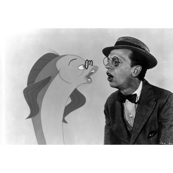 Film still of Don Knotts singing with a cartoon fish Photo Print (24 x 30)