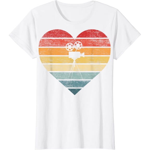 Filmmaker Gifts Funny Retro Sunset Camera Film Movie Lover T-Shirt