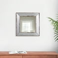 thumbnail image 1 of Filo 18 Inch Square Wall Accent Mirror, Raised Tray Edges, Mirrored Frame- Saltoro Sherpi, 1 of 6