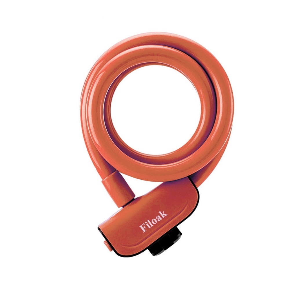 Filoak Bicycle locks, Orange, Bicycle Locks Bike Cable Lock for Road Bike Mountain Bike Scooters