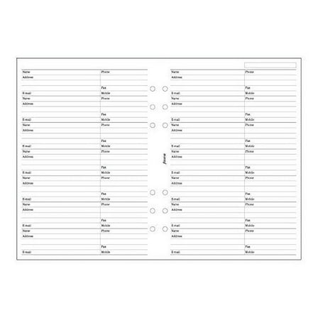 Filofax A5 Name/Address/Phone/Fax (B340206)