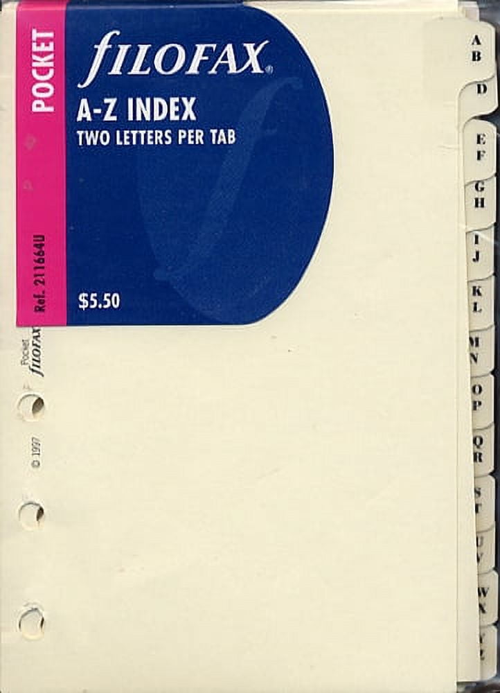 Filofax Accessories AZ Index Two Letter Pocket Size
