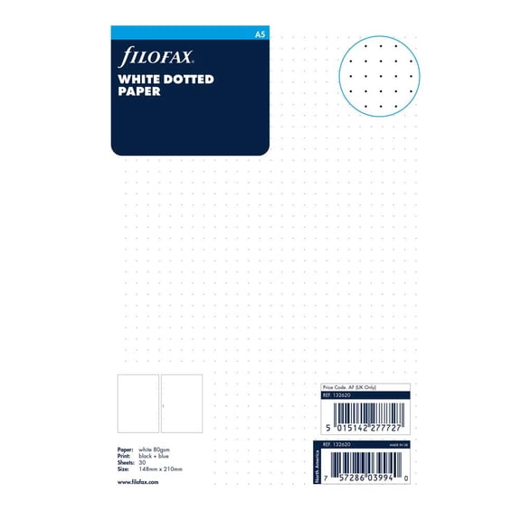 Filofax B132620 Organizer Refill, A5 size, Dotted Paper