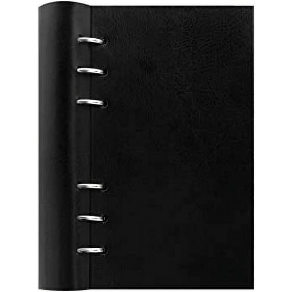 Filofax Clipbook, Classic Refillable Notebook, Black, Personal (6.75 x 3.75") Ruled, Plain and Quadrille Notes Pages, Undated Planner, Yearly, Monthly and Weekly Calendar (B023628)