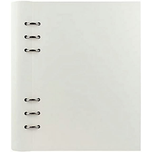 Filofax Clipbook, Classic Refillable Notebook, White, A5 (8.25" x 5.75") Ruled, Plain and Quadrille Notes Pages, Undated Planner, Yearly, Monthly and Weekly Calendar (B023610)