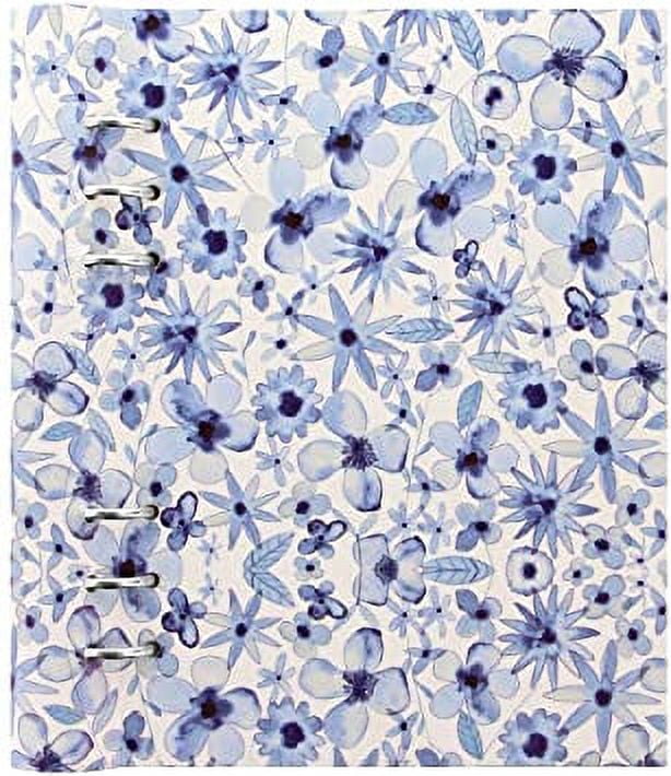Filofax A5 Refillable Notebook - Indigo Collection With Gold Foil, Lined Paper & Elastic Closure