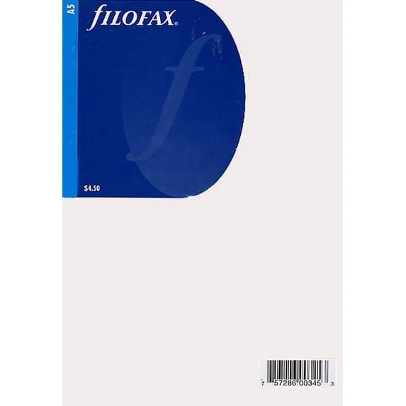 Filofax Papers Plain Notepaper, White A5