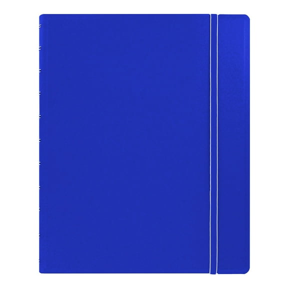 Filofax REFILLABLE NOTEBOOK CLASSIC, 10.8" x 8.5" Blue - Elegant leather-look cover with moveable pages - Elastic closure, index, pocket and page marker (B115103U), Letter Size