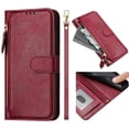thumbnail image 1 of Filp Case for Nokia G20 Zipper Pocket Magnetic Flip Wallet Phone Case with 7 Card Slots and Wrist Strap, 1 of 5