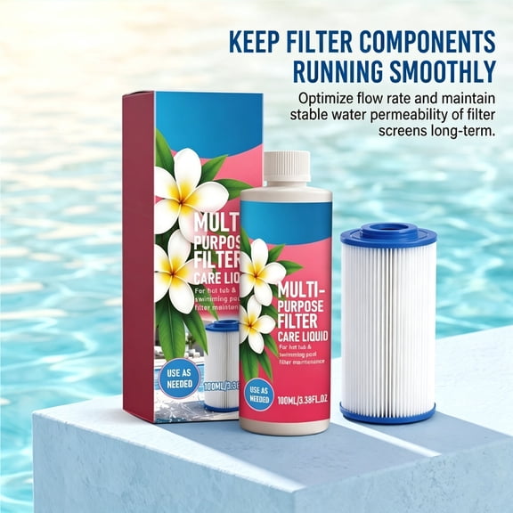 Filter Cartridge Cleaner Pool Water Clarifier Multi Purpose Filter Care Liquid for Swimming Pool Hot Tub Spa Maintenance