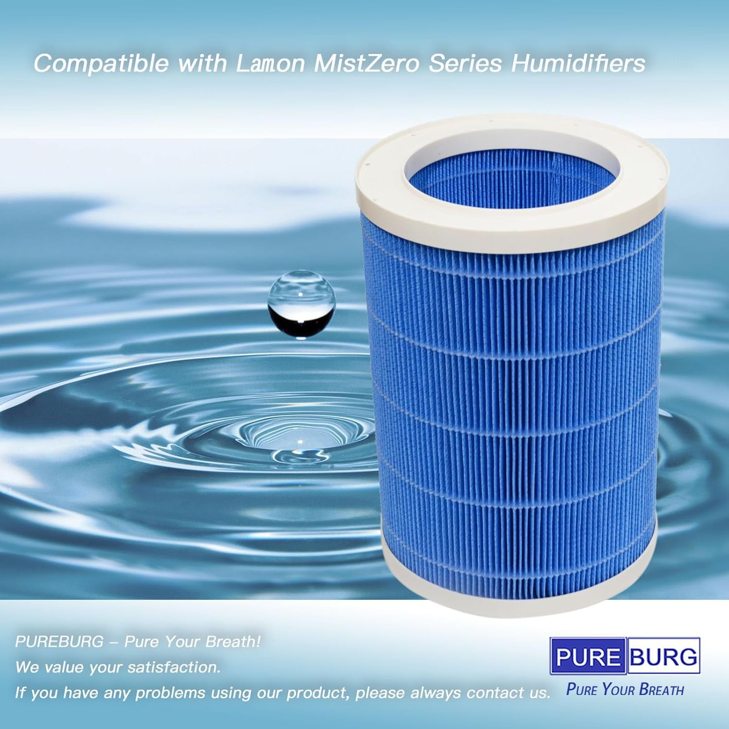 Filter Compatible with Lamon MistZero Series Humidifiers, 2-Pack High-Efficiency  Cleaner Wick Filters