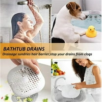Filter Drain Hair Catcher Square Silicone Trap Shower Drain Cover with Suction Cups for Bathroom Bathtub Kitchen Filter Flat Strainer 2 Pack, Kitchen Essentials Clearance Sale