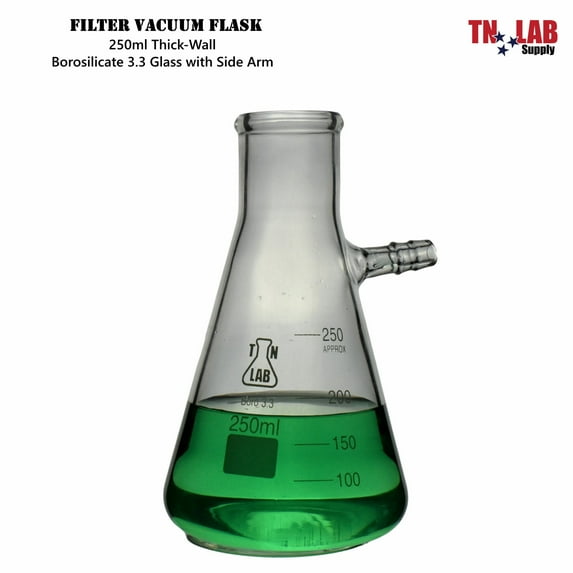 Filter Flask Borosilicate Glass Buchner Vacuum Flask Side Arm 250 ml