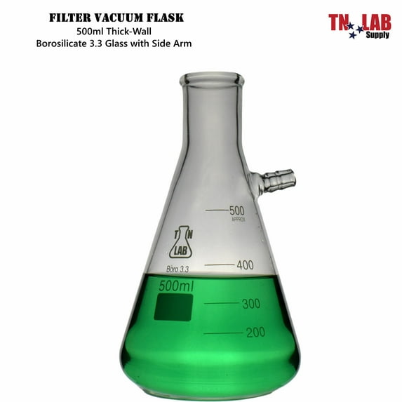 Filter Flask Borosilicate Glass Buchner Vacuum Flask Side Arm 500 ml