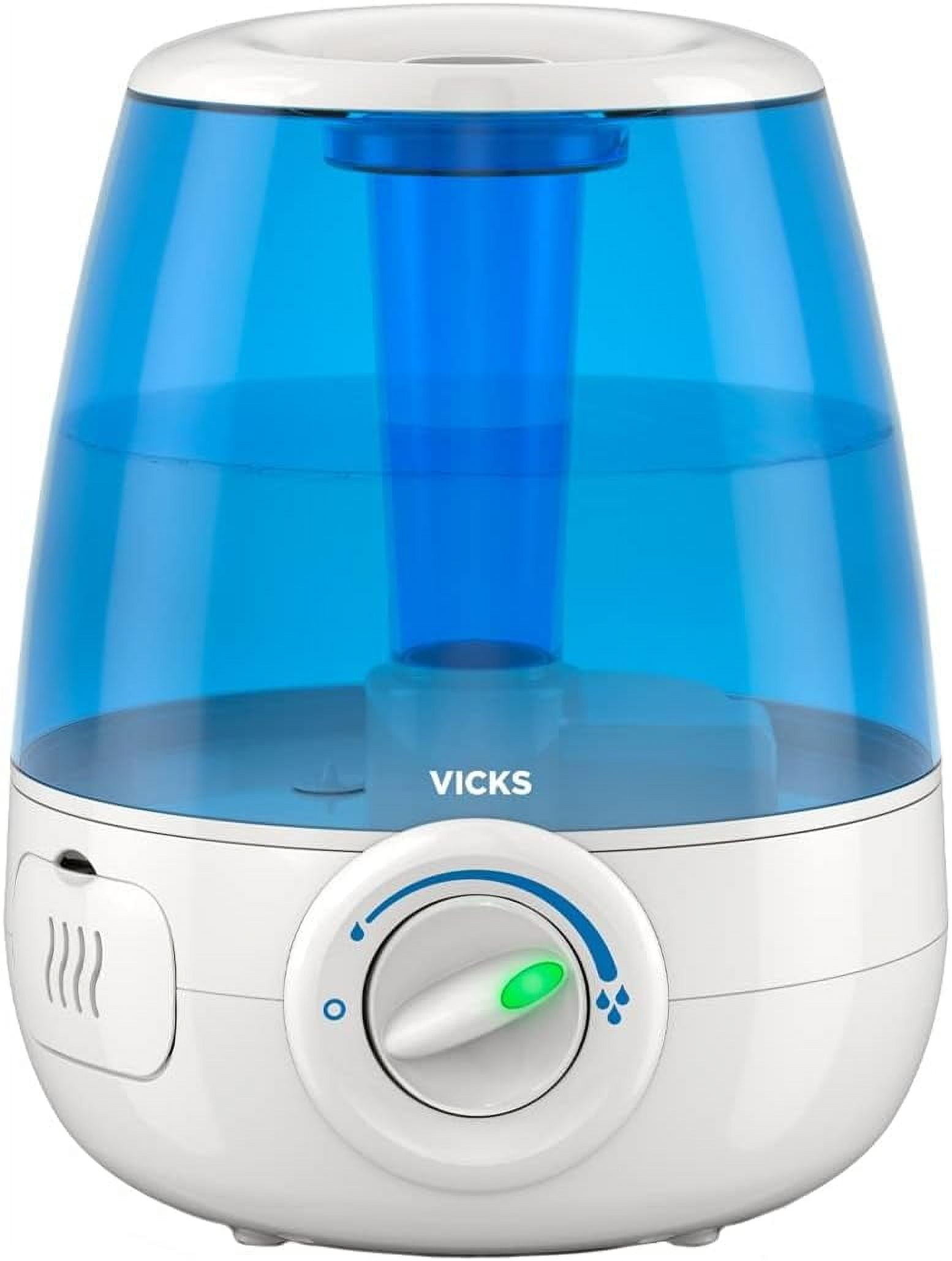 Filter-Free Ultrasonic Humidifier. #1 Brand Recommended by Pediatricians*. 1.2 Gal Ultrasonic cool mist humidifier for medium to large Bedrooms, Kids Rooms, and More. Use with Vicks VapoPads.