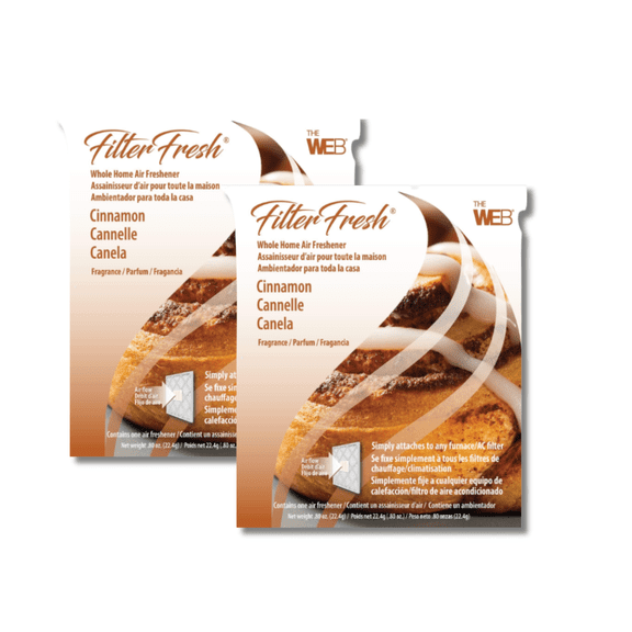 Filter Fresh Cinnamon Air Freshener for HVAC Filters (2-Pack) Whole Home Long-Lasting Scent