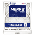 thumbnail image 1 of Filter King 11.5x45.5x1 Air Filter | 4-PACK | MERV 8 HVAC Pleated A/C Furnace Filters | MADE IN USA | Actual Size: 11.5 x 45.5 x .75", 1 of 5