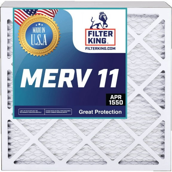 Filter King 12x12x1 Air Filter | 4-PACK | MERV 11 HVAC Pleated A/C Furnace Filters | MADE IN USA | Actual Size: 11.5 x 11.5 x .75"