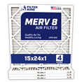 thumbnail image 1 of Filter King 15x24x1 Air Filter | 4-PACK | MERV 8 HVAC Pleated A/C Furnace Filters | MADE IN USA | Actual Size: 14.5 x 23.5 x 0.75", 1 of 5