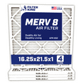 thumbnail image 1 of Filter King 16.25x21.5x1 Air Filter | 4-PACK | MERV 8 HVAC Pleated A/C Furnace Filters | MADE IN USA | Actual Size: 16.25 x 21.5 x .75", 1 of 5