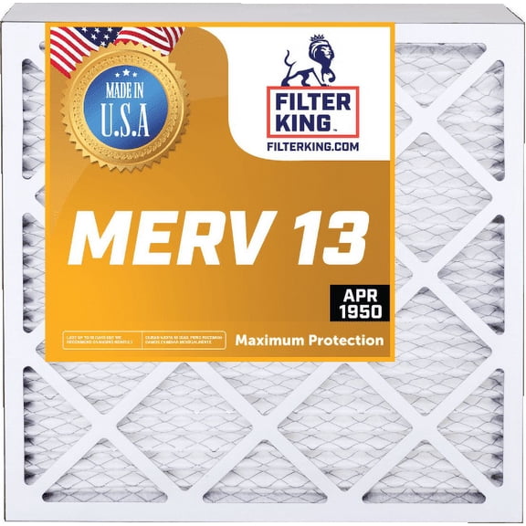 Filter King 16x19x1 Air Filter | 4 Pack | MERV 13 HVAC Pleated AC Furnace Filter | Actual Size 15.5 x 18.5 x .75"