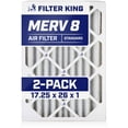 thumbnail image 1 of Filter King 17.25x26x1 Air Filter | 2-PACK | MERV 8 HVAC Pleated A/C Furnace Filters | MADE IN USA | Actual Size: 17.25 x 26 x .75", 1 of 5