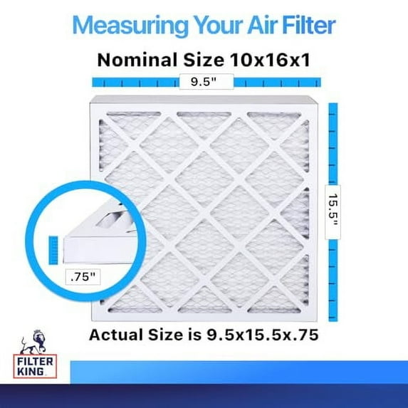 Filter King 17x20x1 Air Filter | 12-PACK | MERV 8 HVAC Pleated A/C Furnace Filters | MADE IN USA | Actual Size: 16.5 x 19.5 x .75"