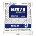thumbnail image 1 of Filter King 19x23x1 Air Filter | 4-PACK | Carbon MERV 8 HVAC Pleated A/C Furnace Filters | MADE IN USA | Actual Size: 19 x 23 x .75", 1 of 5