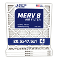 thumbnail image 1 of Filter King 20.5x47.5x1 Air Filter | 4-PACK | MERV 8 HVAC Pleated A/C Furnace Filters | MADE IN USA | Actual Size: 20.5 x 47.5 x .75", 1 of 5
