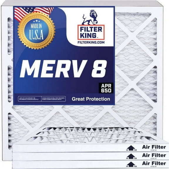 Filter King 22x22x1 Air Filter (4 Pack) / Furnace Filter MERV 8