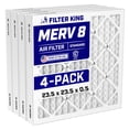 thumbnail image 1 of Filter King 23.5x23.5x0.5n Air Filter (MERV 8) (4-Pack) Dust & Allergy Control AC Furnace Filters, MADE IN USA, HVAC, Pleated, Electrostatic (Actual Size: 23.1 x 23.1 x 0.5), 1 of 5