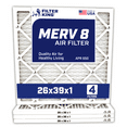 thumbnail image 1 of Filter King 26x39x1 Air Filter | 4-PACK | MERV 8 HVAC Pleated A/C Furnace Filters | MADE IN USA | Actual Size: 26 x 39 x .75", 1 of 5