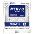 thumbnail image 1 of Filter King 29.5x7x1 Air Filter | 4-PACK | MERV 8 HVAC Pleated A/C Furnace Filters | MADE IN USA | Actual Size: 29.5 x 7 x .75", 1 of 5