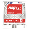 thumbnail image 1 of Filter King 29.75x31.75x1 Air Filter | 4-PACK | MERV 11 HVAC Pleated A/C Furnace Filters | MADE IN USA | Actual Size: 29.75 x 31.75 x .75", 1 of 5