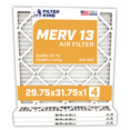 thumbnail image 1 of Filter King 29.75x31.75x1 Air Filter | 4-PACK | MERV 13 HVAC Pleated A/C Furnace Filters | MADE IN USA | Actual Size: 29.75 x 31.75 x .75", 1 of 5
