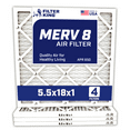 thumbnail image 1 of Filter King 5.5x18x1 Air Filter | 4-PACK | MERV 8 HVAC Pleated A/C Furnace Filters | MADE IN USA | Actual Size: 5.5 x 18 x .75", 1 of 5