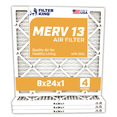thumbnail image 1 of Filter King 8x24x1 Air Filter | 4-PACK | MERV 13 | HVAC Pleated A/C Furnace Filters | MADE IN USA | Actual Size:: 8 x 24 x .75", 1 of 5