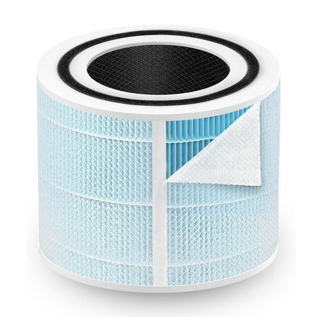 Filter-Monster 4-in-1 Replacement Air Filter Levoit Filter Replacement Compatible with Levoit Core 300-RF-WS Smoke Remover, 1 Pack