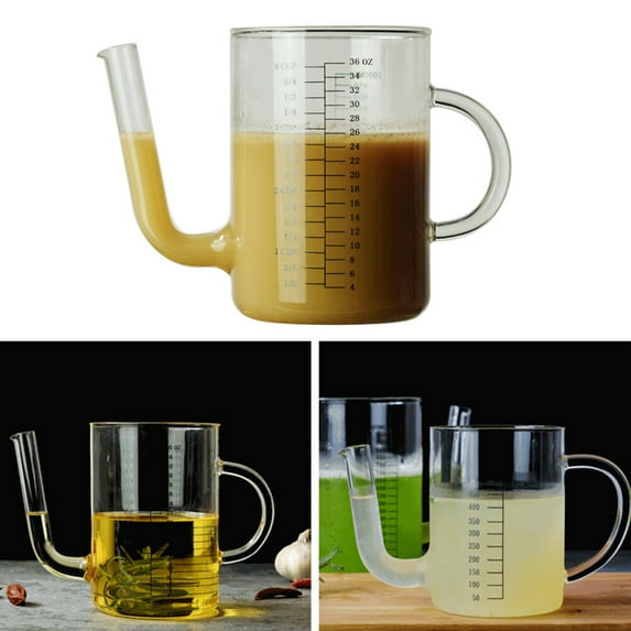 Filter Oil Glass Kettle with Scale Heat-resistant Cold Water Kettle Household Glass Juice Pot Simple Cold Water Container (1000ml)