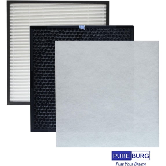 Filter Pack Compatible with Fellowes Aeramax Pro AM3 & AM4 Purifiers H13 HEPA Activated Carbon