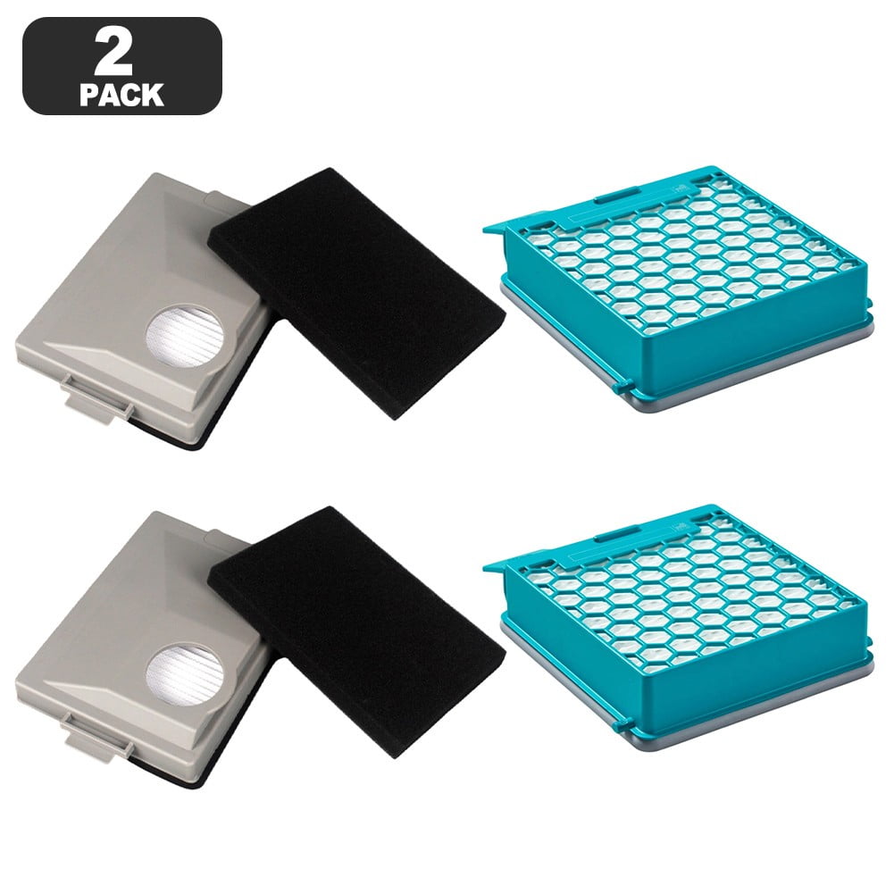 Stofzuiger Koolstoffilterpakket voor Miele CX1-serie Boost CX1 Actieve allergie Kat & Hond Parket Vervangt 11639240 SF-HY 60 11639250 CX-FSF met 2-delige HEPA en fijne stoffilters (2 sets