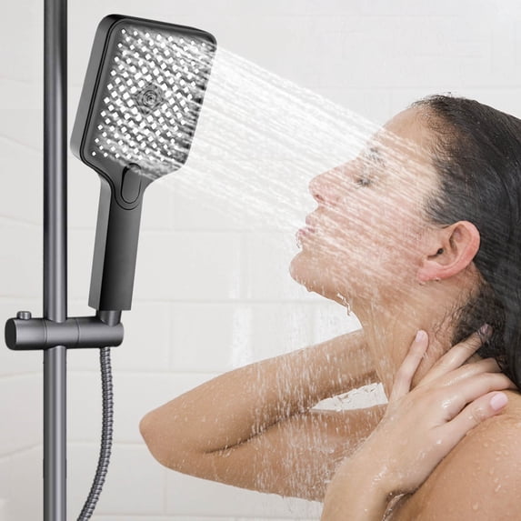 Filter Shower Head Handheld Turbo Spray with Hose,Bathroom Replacement Showerhead with 1.5-Meter Hose