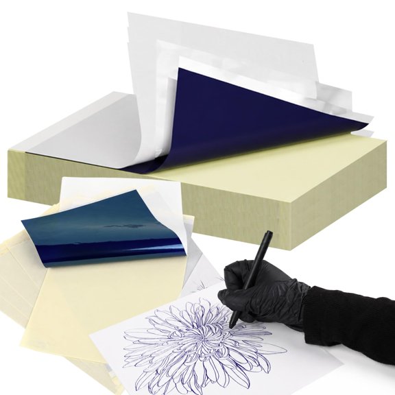 Filter Tattoo Transfer Paper - 100 Sheets A4 Size Tattoo Stencil Paper for Tattooing,4-Layered 8.3" x 11.7" DIY Thermal Tracing Paper for Accessories and Supplies