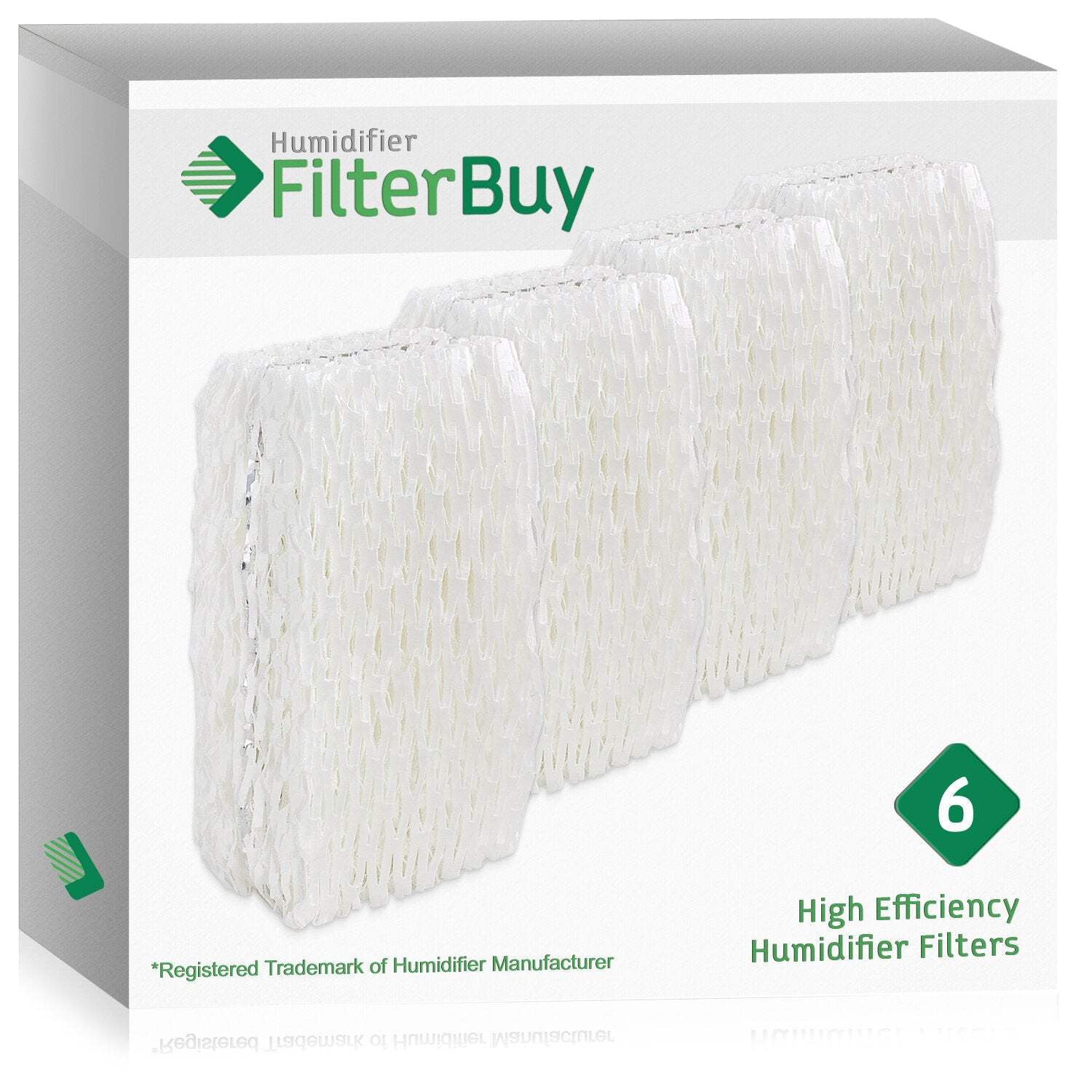 FilterBuy Replacement Humidifier Wick Filters Compatible with WF813 ReliOn, AC-813 Duracraft, ACR-832 Robitussin. Pack of 6.