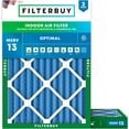 thumbnail image 1 of Filterbuy 10x16x2 Air Filter MERV 13 Smoke Defense, Pleated HVAC AC Furnace Filter Replacement, 2-Pack, 1 of 9