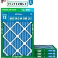 thumbnail image 1 of Filterbuy 10x20x1 Air Filter MERV 13 Smoke Defense, Pleated HVAC AC Furnace Filter Replacement, 4-Pack, 1 of 9