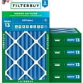 thumbnail image 1 of Filterbuy 10x25x4 Air Filter MERV 13 Smoke Defense, Pleated HVAC AC Furnace Filter Replacement, 5-Pack, 1 of 9