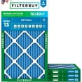 thumbnail image 1 of Filterbuy 10x30x1 Air Filter MERV 13 Smoke Defense, Pleated HVAC AC Furnace Filter Replacement, 4-Pack, 1 of 10
