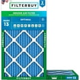 thumbnail image 1 of Filterbuy 11.25x19.25x1 Air Filter MERV 13 Smoke Defense, Pleated HVAC AC Furnace Filter Replacement, 2-Pack, 1 of 9